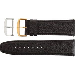 26 mm Regular Black Leather Textured Calf Semi-Padded Watch Band