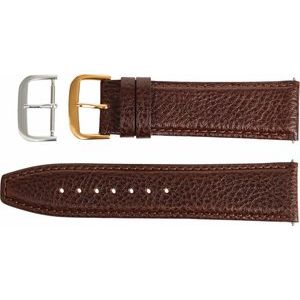 24 mm Regular Brown Leather Textured Calf Semi-Padded Watch Band