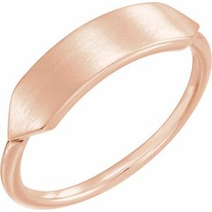 14K Rose 19.7x5 mm Geometric Signet Ring