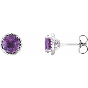 Sterling Silver Amethyst Rope Earrings