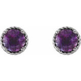 Platinum Amethyst Rope Earrings