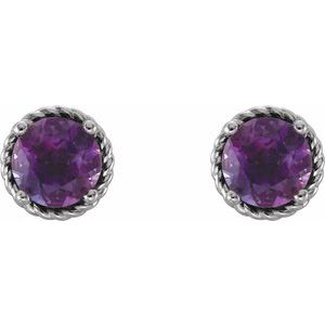 Platinum Amethyst Rope Earrings