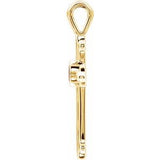 14K Yellow Natural Ruby Cross Pendant