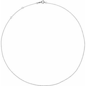14K White 1 mm Adjustable Cable 16-18"  Chain