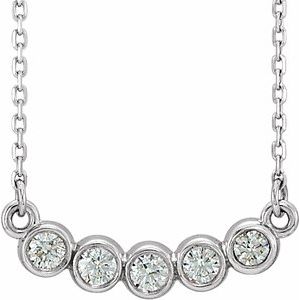 Platinum  1/3 CTW Natural Diamond Bezel-Set 16-18" Necklace