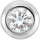 14K White .02 CT Natural Diamond Micro-Bezel Setting