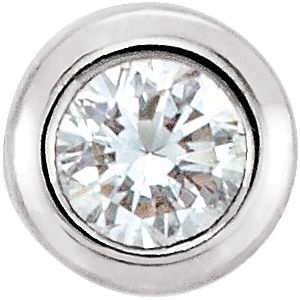 18K White .02 CT Natural Diamond Micro-Bezel Setting