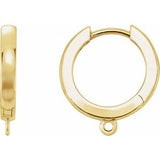18K Yellow Hinged 14.2 mm Hoop Earring Top