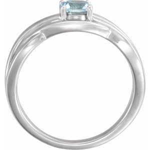 Platinum Natural Aquamarine Ring
