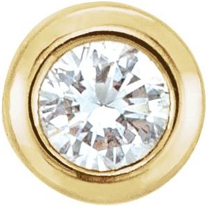 14K Yellow .02 CT Natural Diamond Micro-Bezel Setting