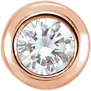 14K Rose .02 CT Natural Diamond Micro Bezel Setting