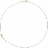 14K Rose Off-Center Sideways Cross 16" Necklace