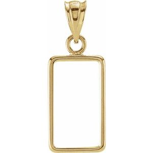 14K Yellow Coin Frame Bezel Pendant Mounting for 15x8.5x.65 mm Credit Suisse