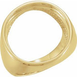 14K Yellow Coin Frame Bezel Ring Mounting for 21.4 mm Coin