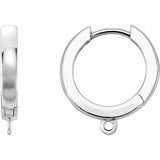 Sterling Silver Hinged 14.2 mm Hoop Earring Top