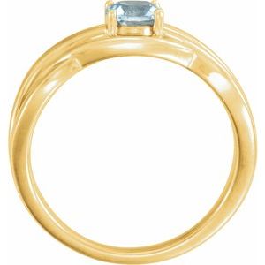 14K Yellow Natural Aquamarine Ring