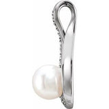 Sterling Silver Cultured White Freshwater Pearl & .03 CTW Natural Diamond Pendant