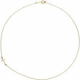 14K Yellow Off-Center Sideways Cross 16" Necklace