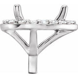 14K White 12x7 mm Pear 3-Prong Halo-Style Peg Setting