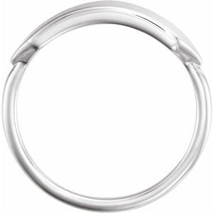 Platinum 19.7x5 mm Geometric Signet Ring