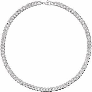 Sterling Silver 8 mm Curb 16" Chain
