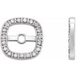 14K White .08 CTW Natural Diamond Halo-Style Earring Jackets