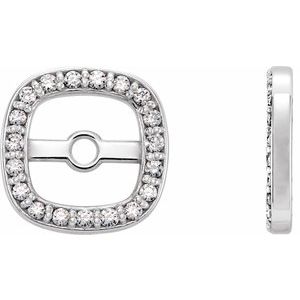 14K White .08 CTW Natural Diamond Halo-Style Earring Jackets