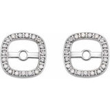 14K White .08 CTW Natural Diamond Halo-Style Earring Jackets
