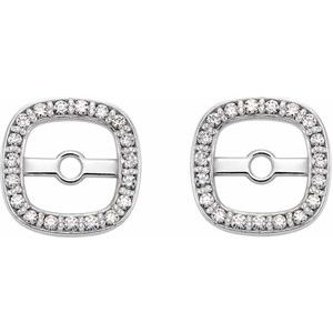 14K White .08 CTW Natural Diamond Halo-Style Earring Jackets