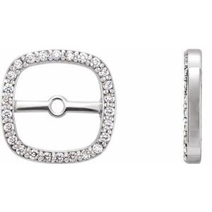 14K White .08 CTW Natural Diamond Halo-Style Earring Jackets