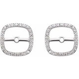 14K White .08 CTW Natural Diamond Halo-Style Earring Jackets