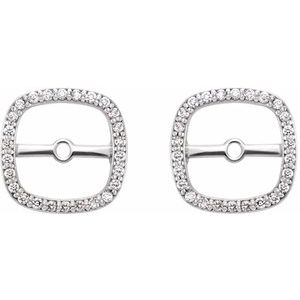 14K White .08 CTW Natural Diamond Halo-Style Earring Jackets