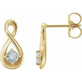 14K Yellow 1/5 CTW Natural Diamond Infinity-Inspired Earrings