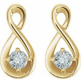 14K Yellow 1/5 CTW Natural Diamond Infinity-Inspired Earrings