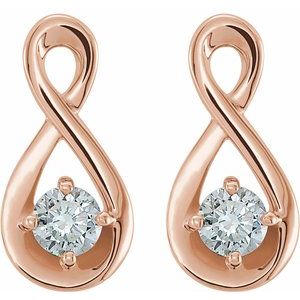 14K Rose 1/5 CTW Natural Diamond Infinity-Inspired Earrings