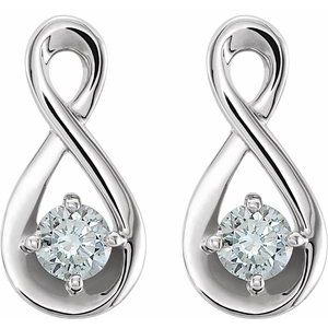 Platinum 1/5 CTW Natural Diamond Infinity-Inspired Earrings