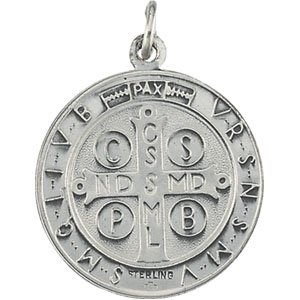 Sterling Silver 18.5 mm St. Benedict Medal