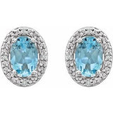 Sterling Silver Natural Sky Blue Topaz & .025 CTW Natural Diamond Earrings