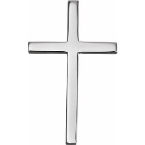 Platinum 21.7x13.5 mm Cross Pendant