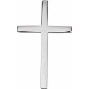 Platinum 25.7x15.7 mm Cross Pendant