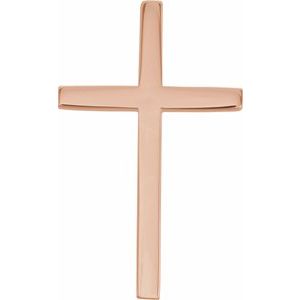 14K Rose 25.7x15.7 mm Cross Pendant