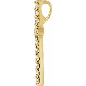 14K Yellow 1/2 CTW Natural Diamond Petite Cross Pendant