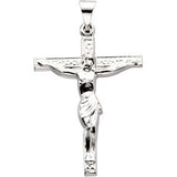 14K White 24.5x19.2 mm Crucifix Pendant