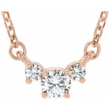 14K Rose 1/3 CTW Natural Diamond 16-18" Necklace