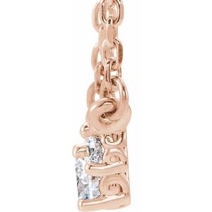 14K Rose 1/3 CTW Natural Diamond 16-18" Necklace