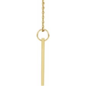 14K Yellow .03 CT Natural Diamond Engravable Bar 16-18" Necklace