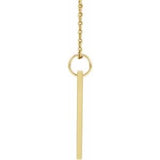 18K Yellow Gold-Plated Sterling Silver .03 CT Natural Diamond Engravable Bar 16-18" Necklace
