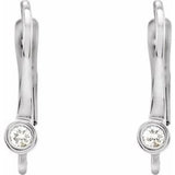 14K White .03 CTW Natural Diamond Lever Back Earring Top