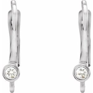 14K White .03 CTW Natural Diamond Lever Back Earring Top