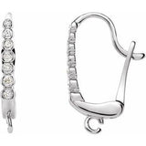14K White .04 CTW Natural Diamond Lever Back Earring Top